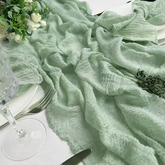 Chemin de table vert sauge