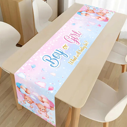 chemin de table babyshower boy or girl