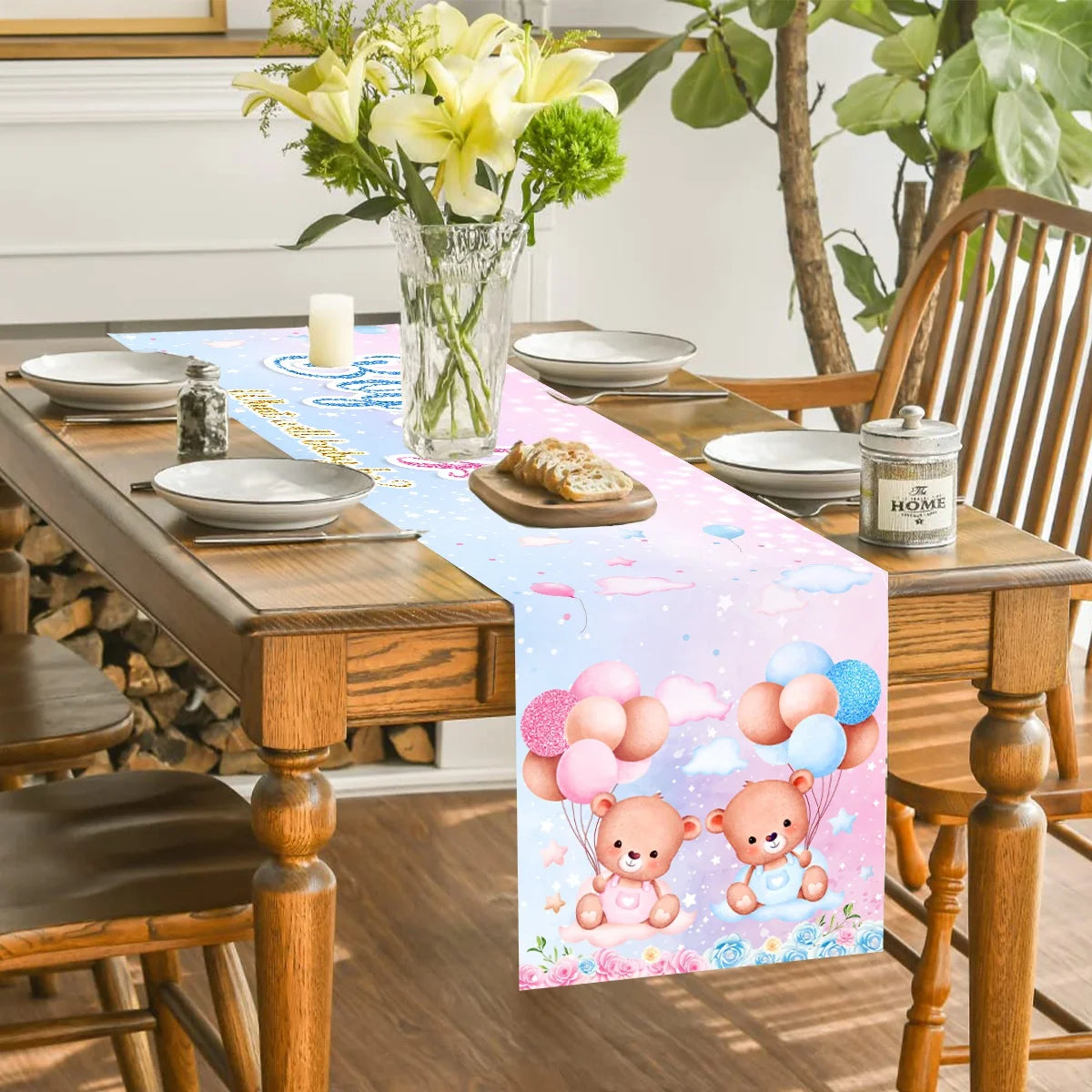 chemin de table babyshower boy or girl