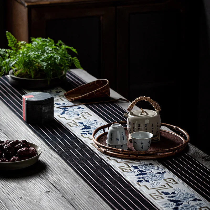 chemin de table en bambou deco sur table