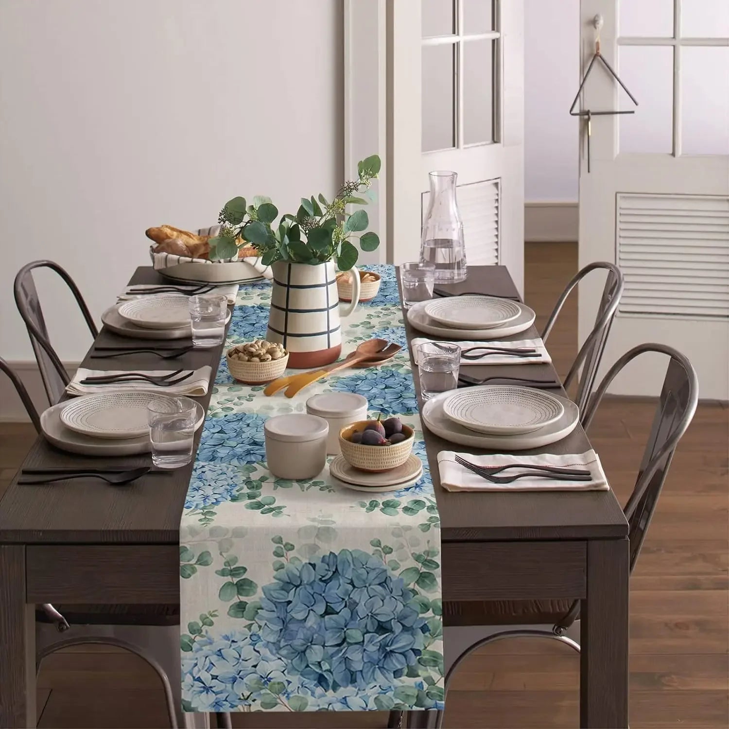 chemin de table eucalyptus bleue