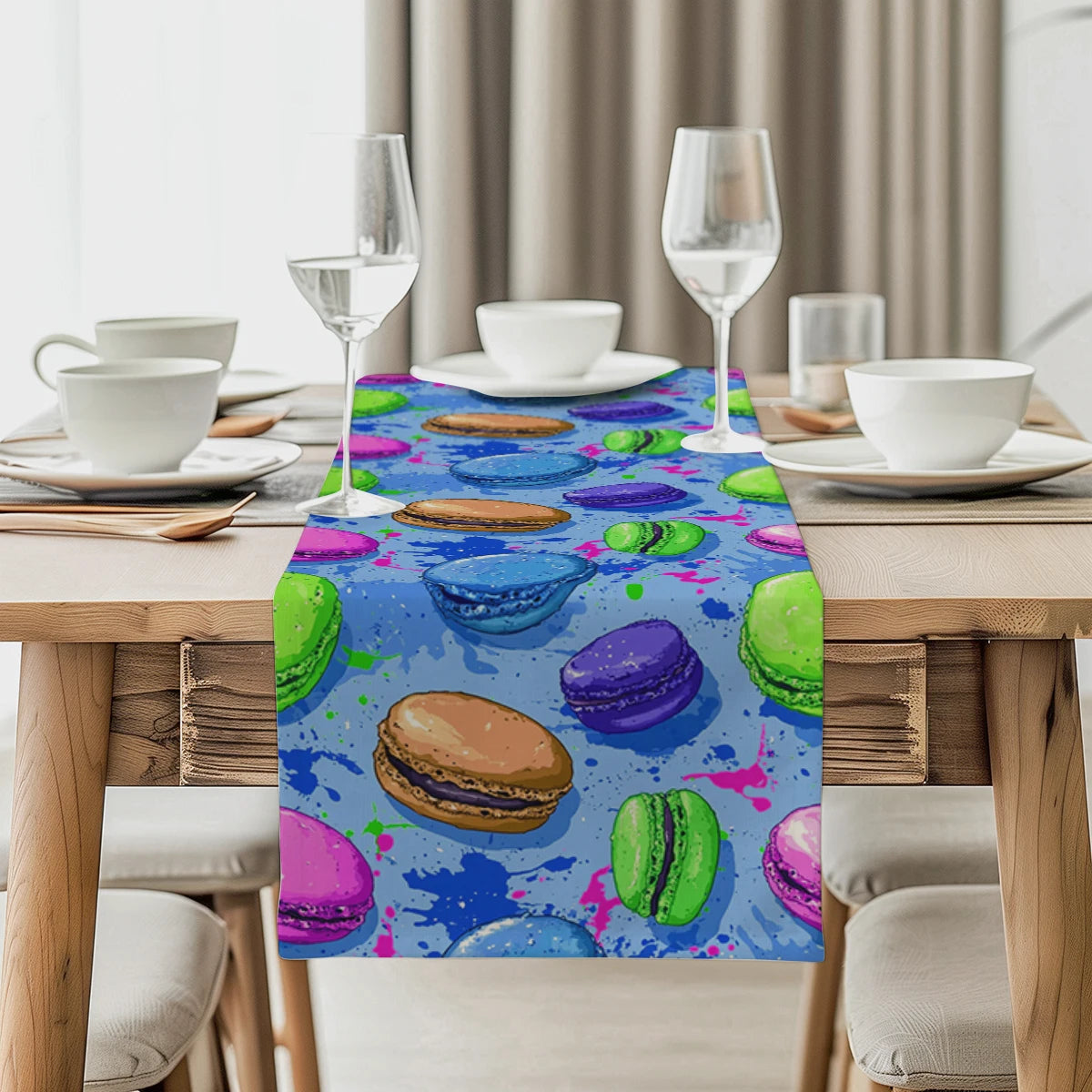 chemin de table macarons