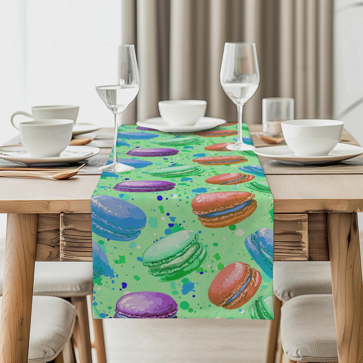 chemin de table macarons