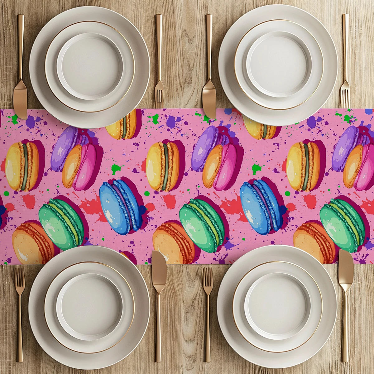 chemin de table macarons