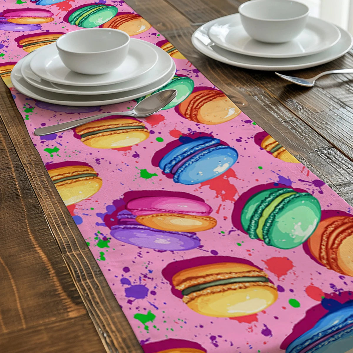 chemin de table macarons