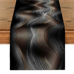 chemin de table noir géométriques - Vignette | setdetable