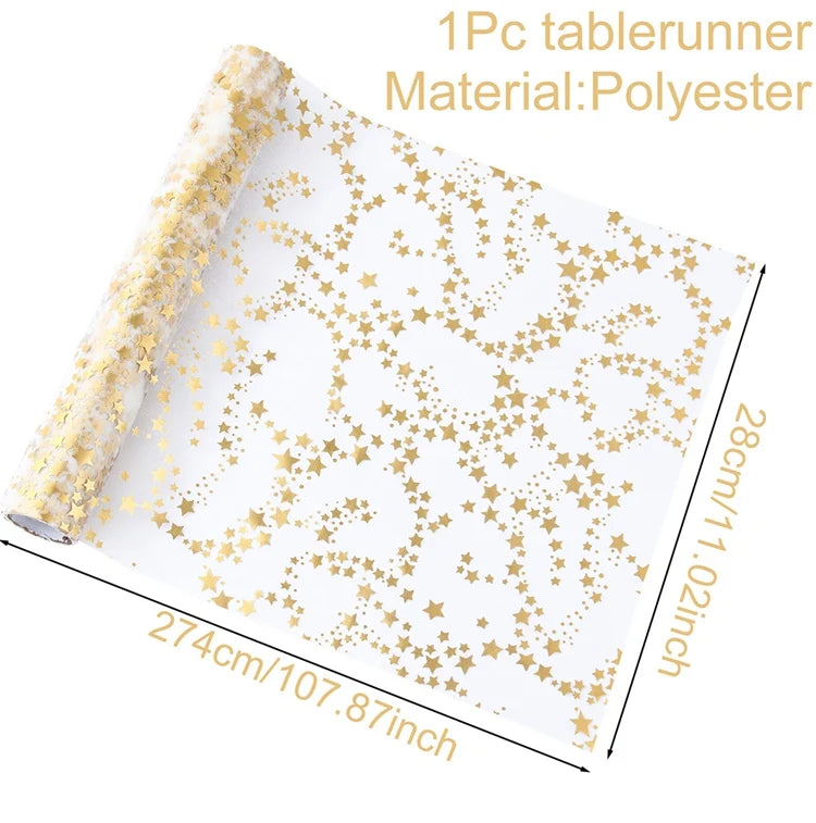 chemin de table pailletée métallique dore
