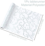 chemin de table pailletée métallique argenté - Vignette | setdetable