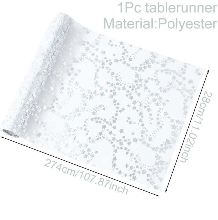 chemin de table pailletée métallique gris