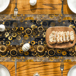 chemin de table rétro doré et  noir - Vignette | setdetable