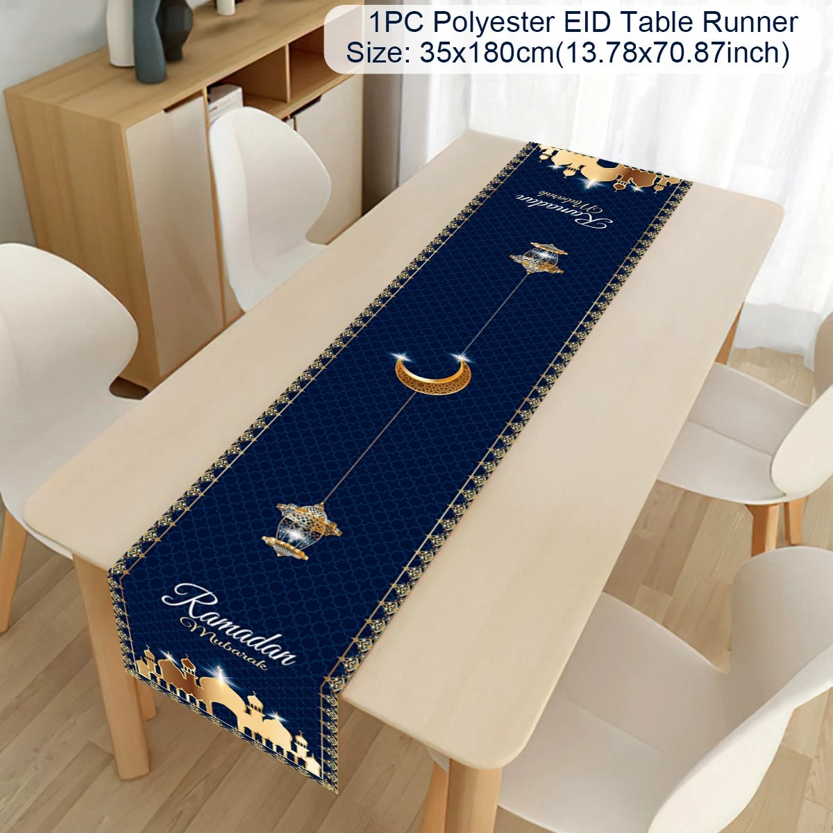 chemin de table ramadan style bleu