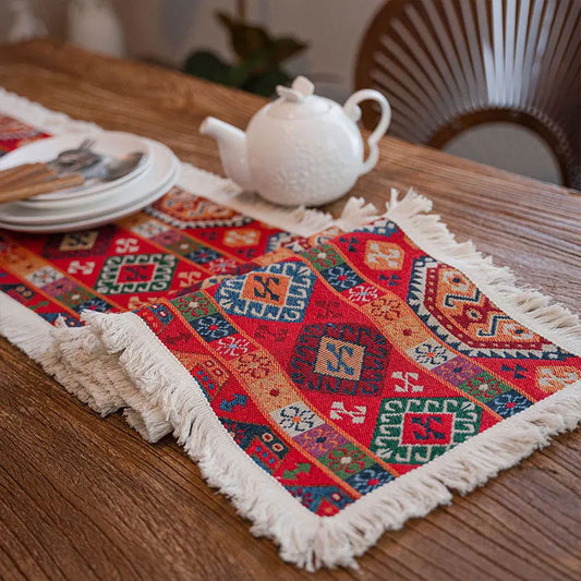 chemin de table vintage coton
