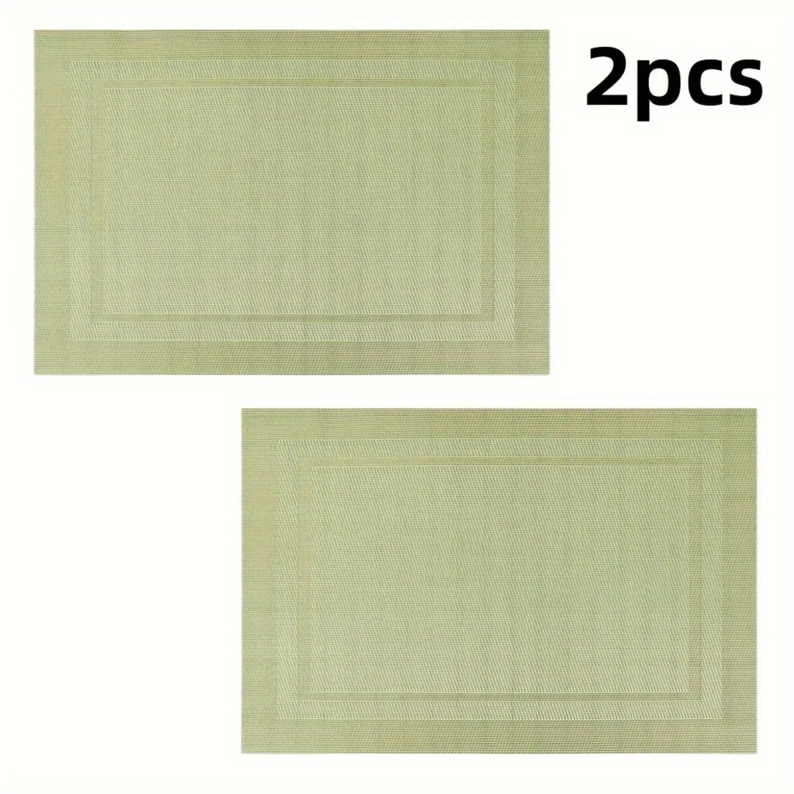Set de table en PVC lavable vert rectangle2