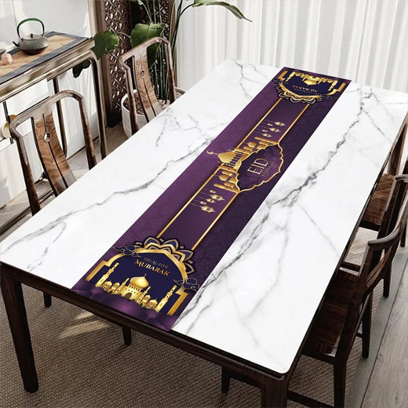 eid mubarak chemin de table deco violet aid