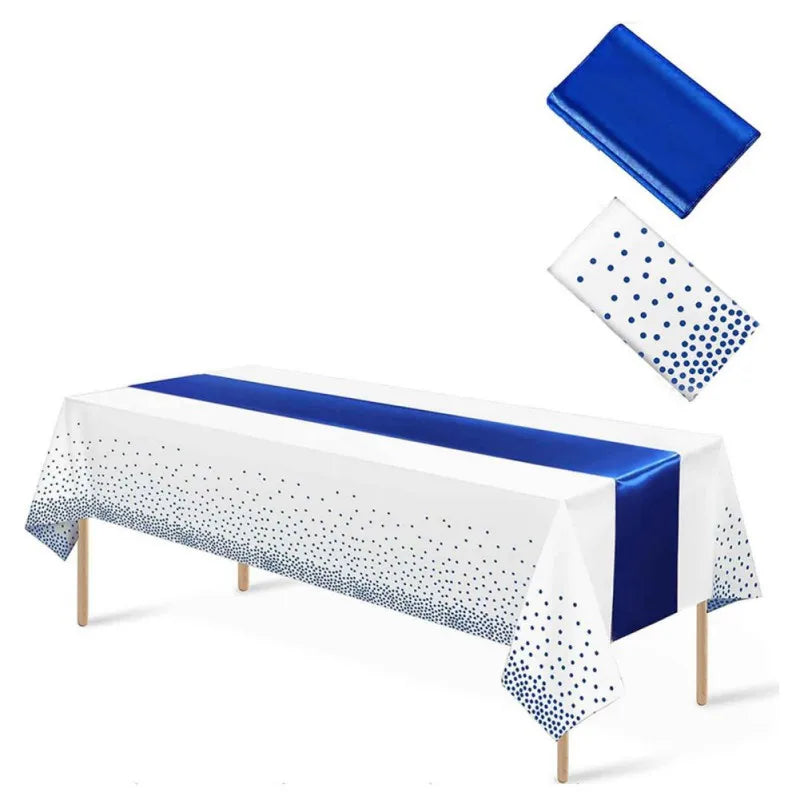 mariage chemin de table bleue