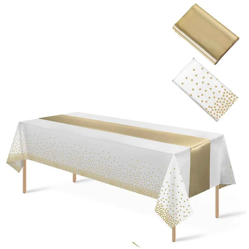 mariage chemin de table dore