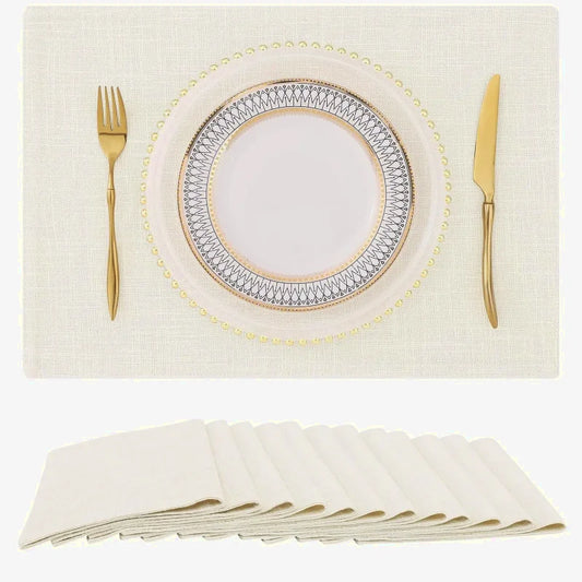 set de table blanc lavable