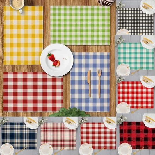 set de table carreaux colorés