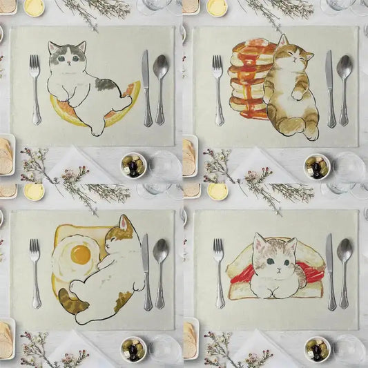 set de table chats mignons