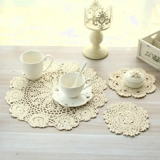 set de table crocheté vintage