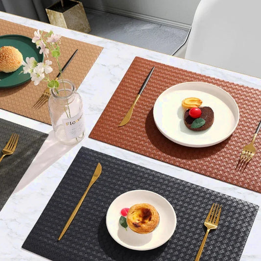 set de table cuir tissé premium