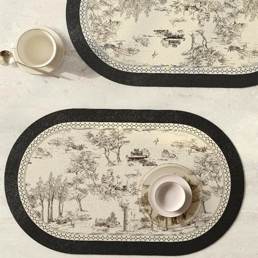 set de table ovale artistiques