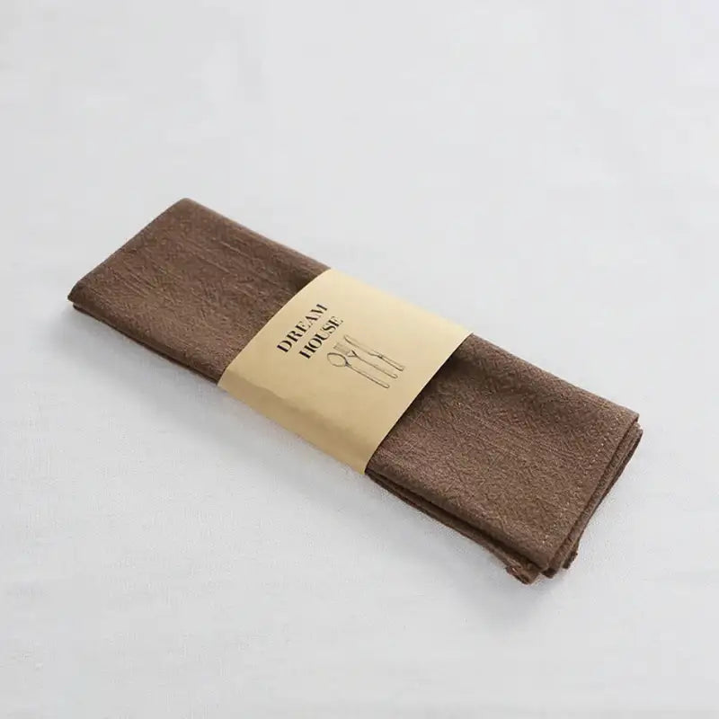 set de table réutilisable en lin de coton marron