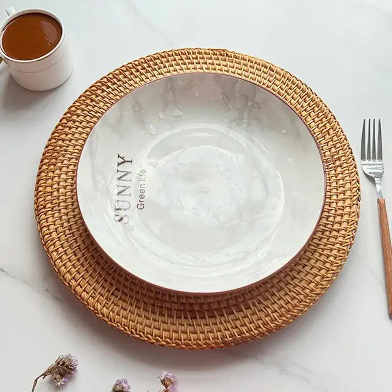 set de table rotin rond