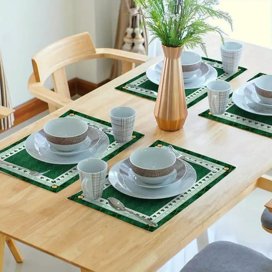set de table vert d'eau