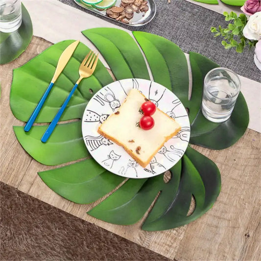 set de table vert feuille anti chaleur