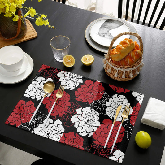 set de table abstrait floral