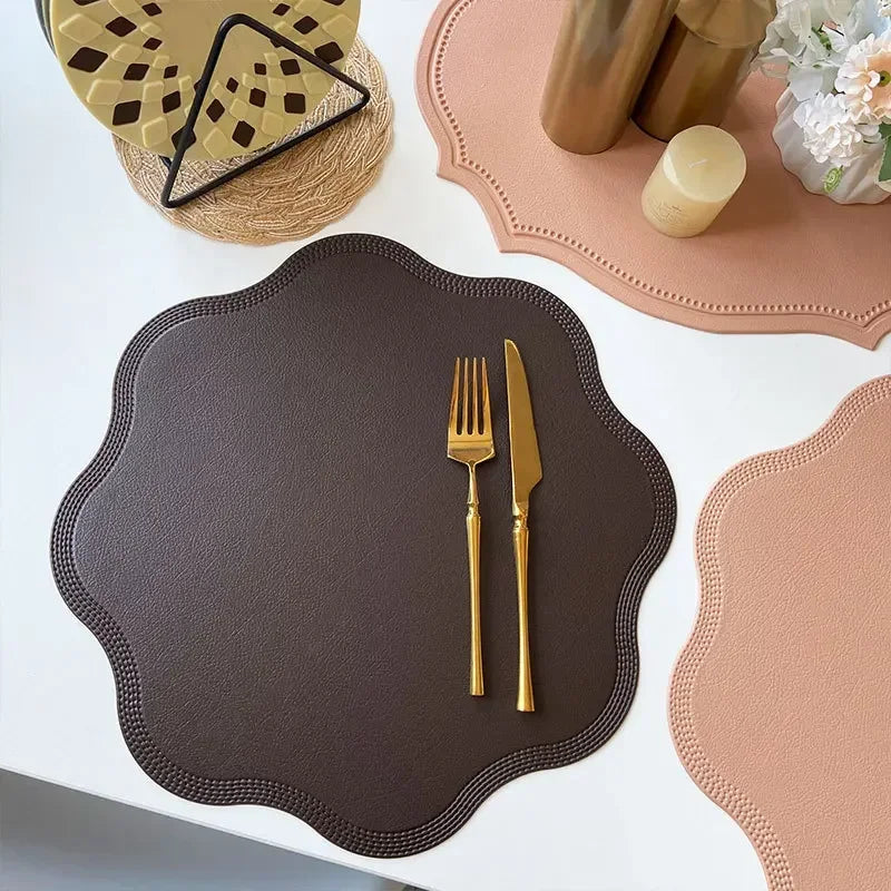 set de table bleu lavable