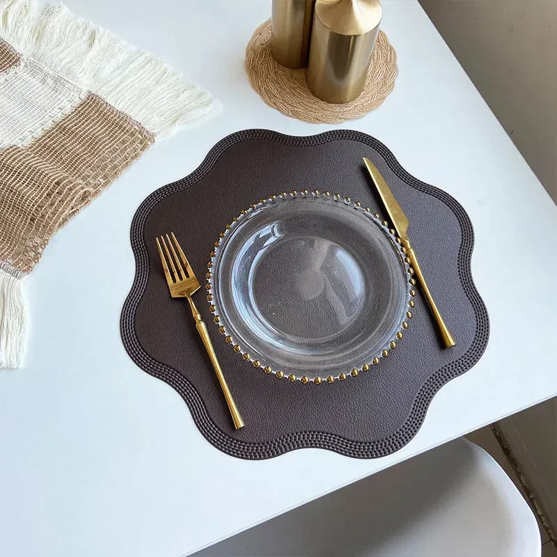 set de table bleu lavable