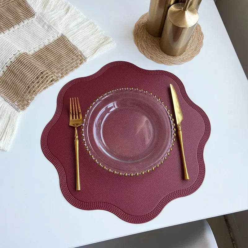 set de table bleu lavable