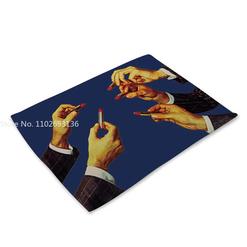 set de table colores italien bleue