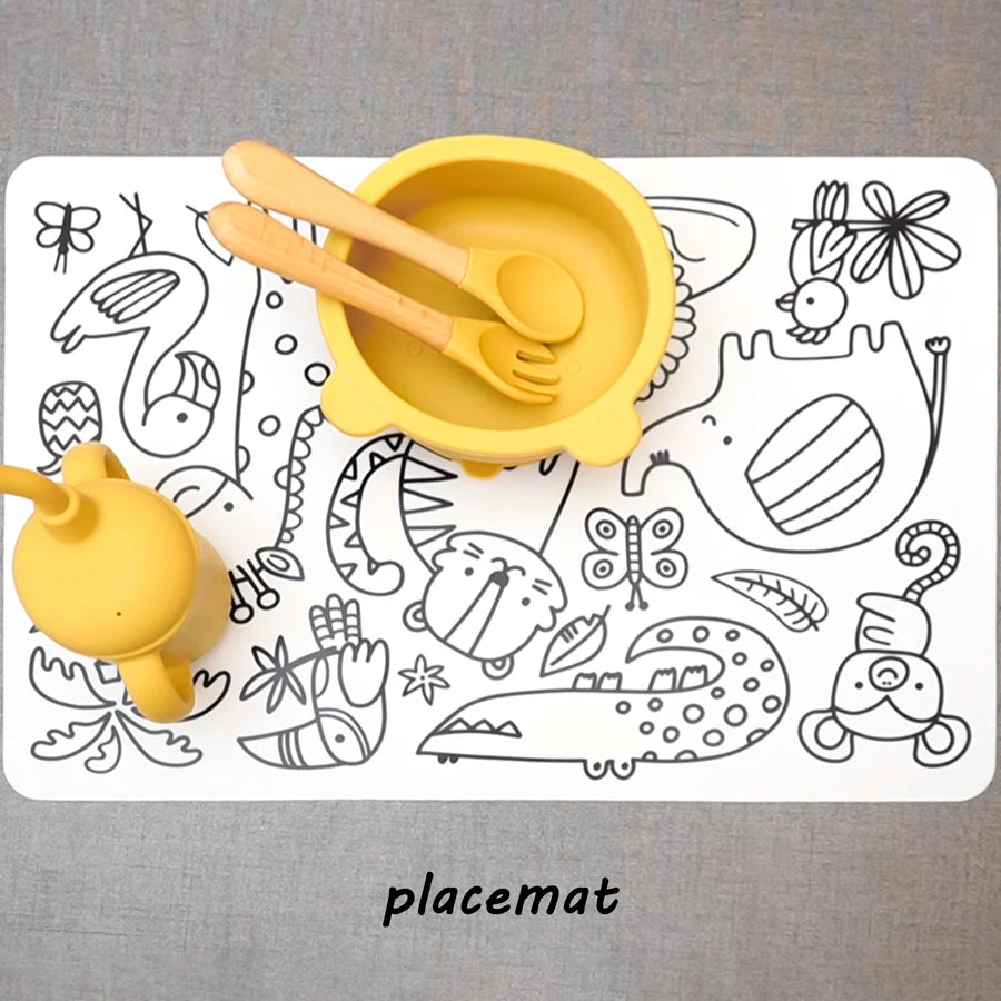 set de table à colorier pour enfant montessori repas