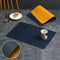 set de table cuir de vache réversible carré bleue
