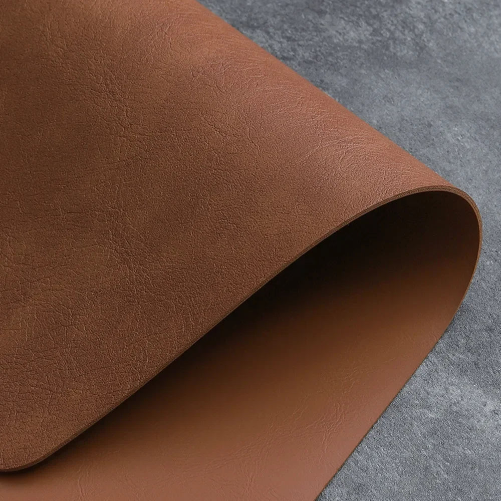 set de table cuir de vache réversible carré detail