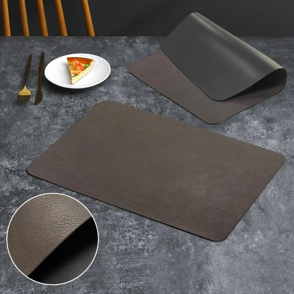 set de table cuir de vache réversible carré