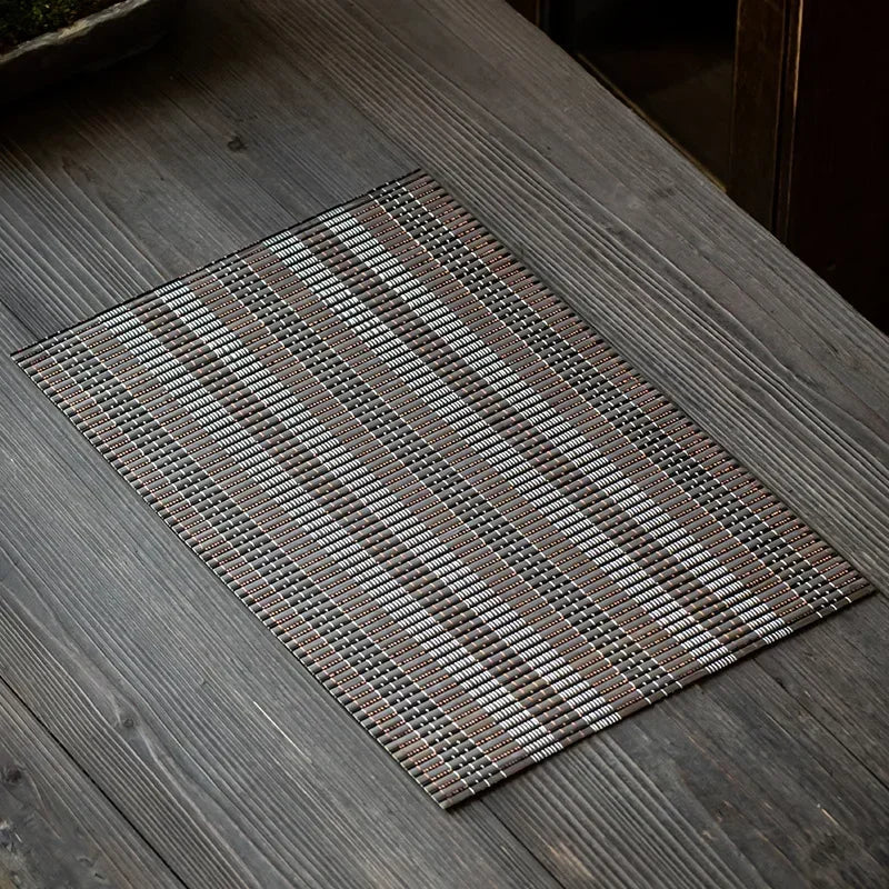 set de table en bambou  gris