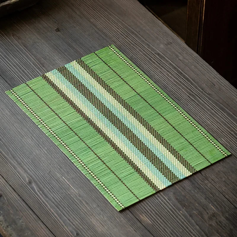 set de table en bambou  vert