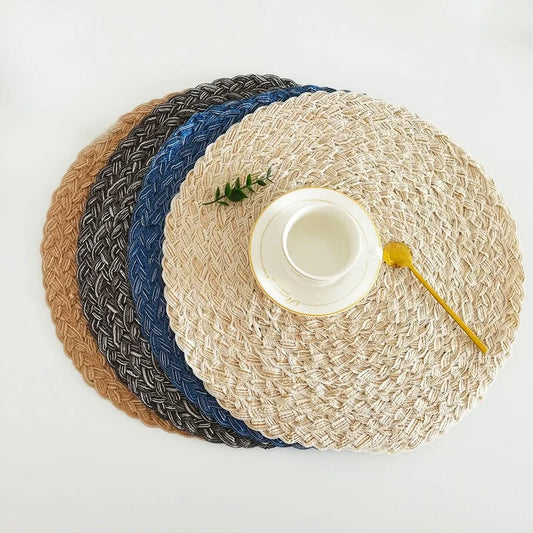 set de table en osier rond