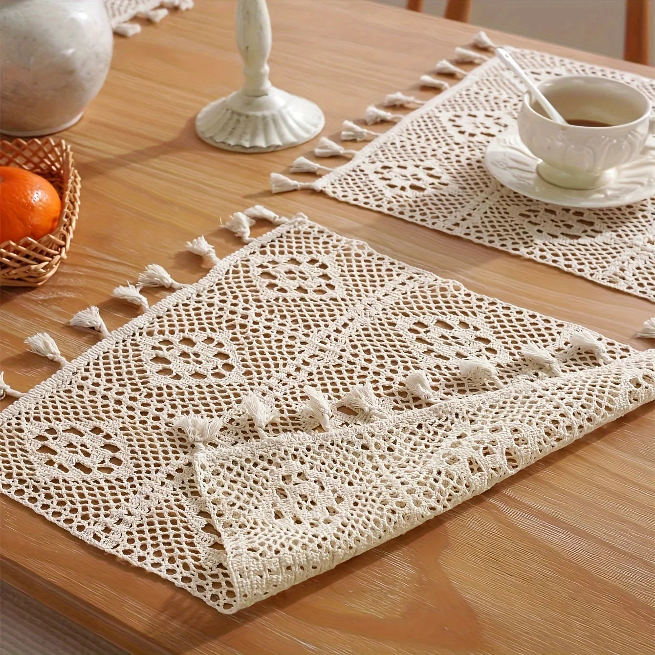 set de table fait main coton bohême détail 