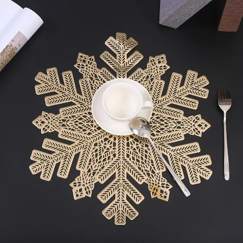 set de table flocon de neige noël