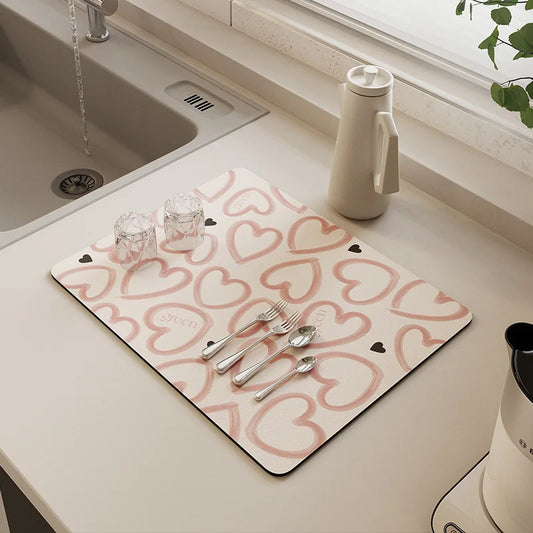 set de table imprimé en cœur 