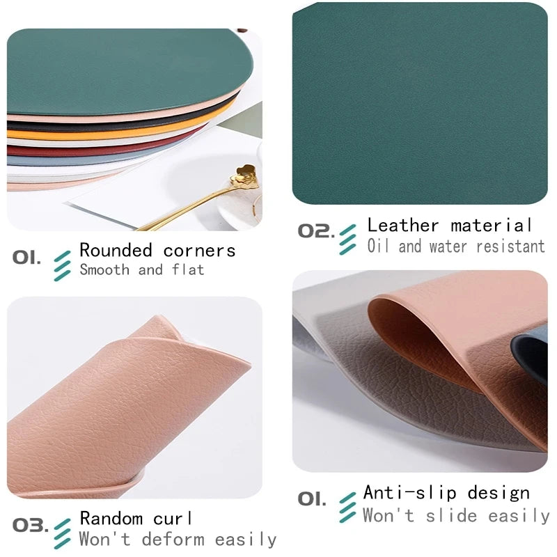 set de table jaune et bleue forme rond atout
