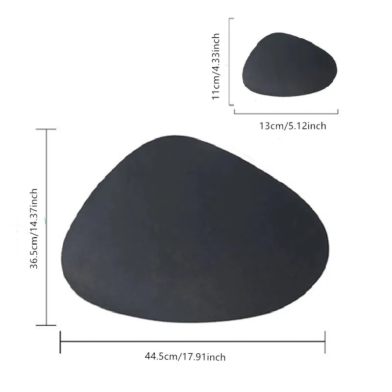 set de table jaune et bleue forme rond noir