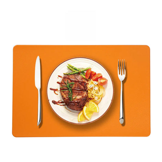 set de table orange rectangle