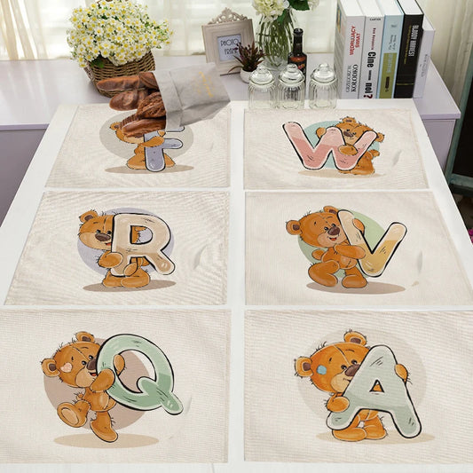 set de table pour enfant lettre de prénom