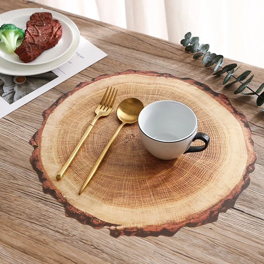 set de table pvc bois rond
